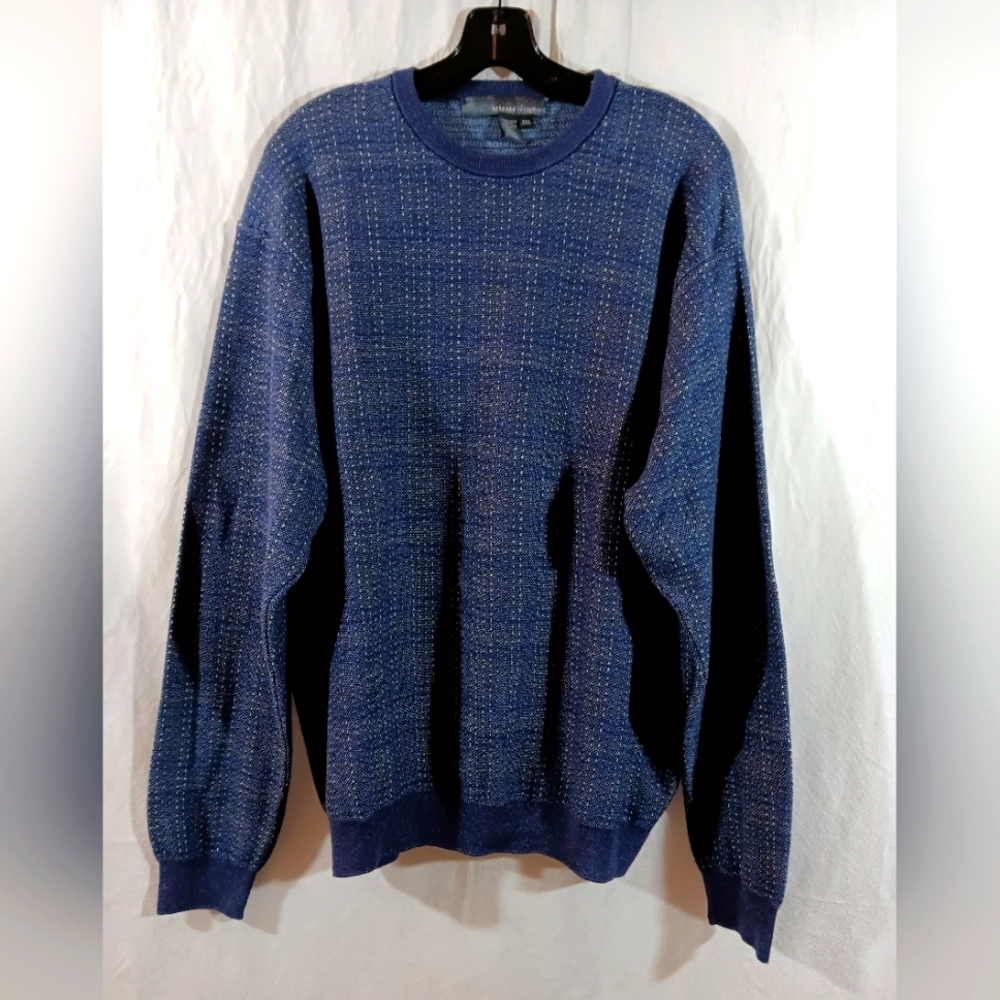 Tricots St Raphael Mens XXL Sweater Blue Pima Cotton Classic